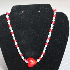 Hand Made Bead Necklace, One Of A Kind, Large Center Heart-Glass Bead Party Heart-shaped Beaded Necklaces With Heart Beads, Whimsical Heart-shaped Beaded Necklace, Red Heart-shaped Beaded Necklace For Valentine's Day, Red Heart-shaped Beaded Necklace, Amethyst Stone Necklace, Valentine's Day Heart-shaped Glass Necklace, Gift Valentine, Kids Bracelets, Wrap Necklaces