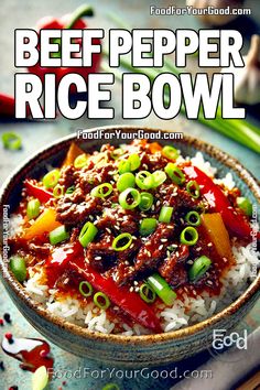 Beef Pepper Rice Bowl – A vibrant mix of rice, peppers, and savory beef for a comforting meal.