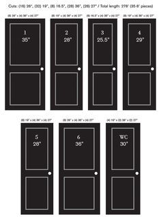 the measurements for an open door are shown in black and white, with numbers on each side