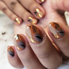 4 Simple Fall Nail Ideas November Nails Fall, French Pedicure, Autumn Nail, Abstract Nail Art