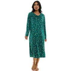 You'll sleep comfortable in this women's Croft & Barrow long sleeve v-neck nightgown. Click on this INTIMATES & SLEEPWEAR GUIDE to find the perfect fit and more! You'll sleep comfortable in this women's Croft & Barrow long sleeve v-neck nightgown. Click on this INTIMATES & SLEEPWEAR GUIDE to find the perfect fit and more! FEATURES Medium weight Features lace trim Soft velour construction 3-button front Long sleeves V-neckFIT & SIZING Relaxed loose fit 48-in. length from shoulder to hemFABRIC & C Petite Size Chart, Sleep Shirt, Womens Size Chart, Croft & Barrow, Getting Cozy, Petite Size, Medium Weight, Night Gown, Gender Female