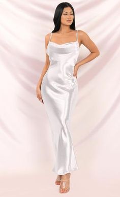 Acceptance Speech White Satin Loose Slip Sleeveless Spaghetti Strap Dr – Indie XO Pink Globe, Backless Maxi Dress, Sheath Gown, Acceptance Speech, Midi Pencil Dress, Spaghetti Strap Maxi Dress, Gold Satin, Backless Maxi Dresses, Satin Gown