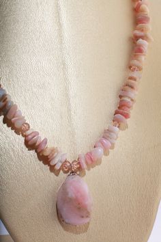 "Pink Peruvian Opal Raw Chips Gemstone with Free Form Faceted 17x25mm Briolette Necklace in 19\" Necklace and 2\" Extension Chain" Pink Rose Quartz Teardrop Necklace, Pink Teardrop Rose Quartz Necklace, Handmade Adjustable Pink Opal Necklace, Pink Opal Gemstone Beads For Jewelry Making, Pink Stone Necklace With Adjustable Fit, Adjustable Pink Stone Necklace, Adjustable Pink Necklace With Stones, Pink Adjustable Necklace With Stones, Pink Agate Pendant Necklace