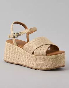 AE Vegan Leather Flatform Wedge Sandal Jute Sandal, Blundstone Style, Fall Color Dresses, White Jeans Men, Athletic Fit Jeans, Sorel Boots, Spirit Week, Shoes Heels Wedges, Shoe Gifts