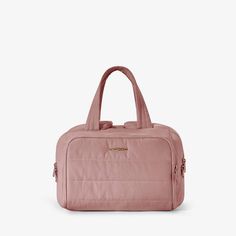 a pink handbag on a white background