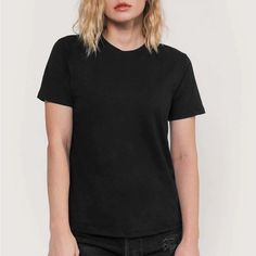 Easy Standard Relaxed Crew Neck T-Shirt Women’s Sz Small New Simple Relaxed Fit T-shirt, Black Crew Neck Basic Top, Black Relaxed Fit Simple Top, Black Relaxed Fit Basic T-shirt, Black Everyday Crew Neck Shirt, Crew Neck Tshirt, Easy Spirit, Flower Shirt, T Shirt Women