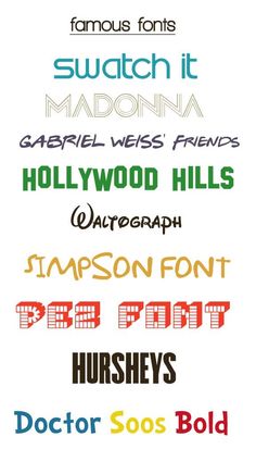 some type of font that is in different colors and sizes, including red, yellow, green