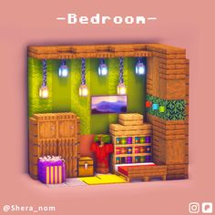 an image of a bedroom in minecraft with the text bedron above it that reads,