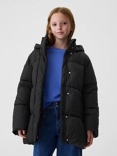 Kids Recycled Heavyweight Puffer Jacket | Gap Long Puffer Jacket, Long Puffer, Curve Jeans, Chunky Knitwear, Formal Shirts For Men, Swimwear Shorts, Newborn Dresses, Wide Fit Boots, Loungewear Shorts