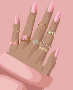 Acrylic Press On Nails, Girly Art Illustrations, Nail Studio, Fashion Art Illustration, Girly Art, Pink Aesthetic