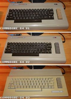 two different views of an old computer keyboard