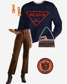 #Touchdown Da bears 🧡🐻💙🏈 You pick, outfit 1 or 2? #gamedayoutfit #chicagobears Gf Outfits, Cold Weather Outfits, Chicago Bears, 1 Or 2, Cold Weather, Bears, Chicago