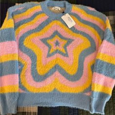 Nwt! Perfect Condition, Never Worn! Size Small Colorful Sweaters, Pink Blue, Color Blue, Sweaters For Women, Stars, Pink, Women Shopping, Blue, Clothes