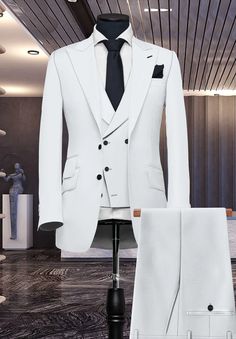 Men Suits Suits for Men White Three Piece Wedding Suit - Etsy India Luxury White Three-piece Suit, White Fitted Three-piece Party Suit, Formal Fitted White Three-piece Suit, Elegant White Single Breasted Three-piece Suit, Elegant White Slim Fit Three-piece Suit, 3 Piece Suit Men, Business Casual Attire For Men, Suit Prom, Fancy Suit