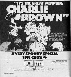 the poster for charlie brown's very spooky special at mcdonald's