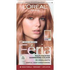 PRICES MAY VARY. Feria's New Blush Shimmer Collection: Introducing 3 vibrant tones for one-of-a-kind shades, shaking up traditional red hair dye. Feria by L'Oreal Paris gives you cutting-edge, multi-faceted, shimmering hair color for vibrant, healthy-looking hair Multi-Faceted Red Hair Color: Our vegan hair dye has been formulated with 3X hair highlights for a prismatic blush shimmer. Feria's prismatic color spectrum is custom-blended by L'Oreal Paris expert colorists for bold, head-turning hair Vs Hair, Rose Gold Hair Dye, Blue Black Hair Color, Vegan Hair Dye, Rose Blonde, Edgy Hair Color, Paris Hair, Red Blonde, Hair Inspired