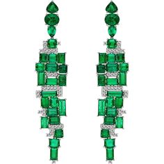 Ruchi New York - Jewels Of Desire Cipresso Earrings Jeweled Earrings, Colombian Emeralds, Art Deco Earrings, Bespoke Jewellery, Jewelry Design Necklace, Emerald Earrings, Elegant Necklaces, Gorgeous Jewelry, High Jewelry