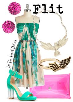 Buy Flit’s look: Dress, $177.99  ;  Shoes, $42  ;  Clutch, $67.88  ;  Wings ring, $1.80  ;  Necklace, $19.99  ;  Earrings, $20.36Outfit inspired by Flit, the hummingbird from Pocahontas! Wings Ring, Disney Bounds, Disney Pocahontas