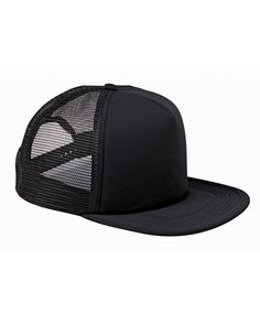 5-Panel Foam Front Trucker Cap - BLACK/ BLACK - OS | Big Accessories 5-Panel Foam Front Trucker Cap in Black | Polyester Big Accessories, Black Bucket Hat, 5 Panel Hat, Bucket Cap, Black Bucket, Panel Hat, Trucker Cap, Hats For Women, Hats For Men