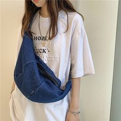 Denim chest bag simple shoulder bag – IFAUN Recycled Outfits, Denim Projects, David Lee, Denim Tote Bags, Fall Outfits For Work, Outfit Trends, Outfit Inspiration Fall, Outfit Aesthetic, Casual Tote