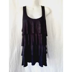 This Is A Brand New With Tags B.Wear Black Sleeveless Ruffle Dress. It Is Size Xl And Made Of 94% Polyester And 6% Spandex. It Has A Scoop Neck And A Tiered Ruffle Skirt. The Dress Is Perfect For A Casual Day Out Or A Night On The Town. Bin E Shoulder To Shoulder Chest Pit To Pit 21" Length 26" Waist Rise Inseam Sleeveless Black Ruffled Tank Top, Black Sleeveless Ruffled Tank Top, Black Ruffled Sleeveless Tank Top, Black Ruffled Tank Top For Summer, Black Ruffled Tank Top, Stretch Ruffle Tank Top, Black Sleeveless Top With Ruffles, Black Sleeveless Ruffled Top, Chic Ruffled Tank Top For Layering