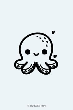 Simple Cute Octopus Tattoo Simple Octopus Tattoo Design, Funny Octopus Tattoo, Cute Octopus Tattoos For Women, Octopus Drawings Simple, Matching Octopus Tattoo, Small Octopus Drawing, Octopus Tattoos Cute, Octopus Simple Drawing, Small Squid Tattoo