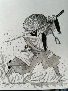 Samurai drawing Japanese Samurai Drawing, Samurai Pose Drawing, Japanese People Drawing, Samurai Drawings, Samurai Mask Drawing, Samurai Reference Drawing, Drawing Ninja, Samurai Drawing Reference