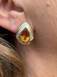 Orange Teardrop Earrings For Formal Occasions, Formal Orange Teardrop Earrings, Formal Teardrop Earrings With Bezel Setting, Formal Teardrop Citrine Earrings, Blue Diamond Earrings, Natural Blue Diamond, Aesthetic Natural, Citrine Bracelet, Citrine Earrings