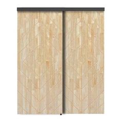 an image of wooden sliding doors with diamond pattern on the door and side paneling