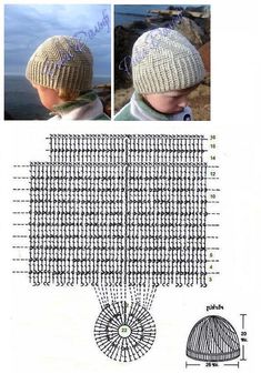 the knitting pattern for a hat is shown