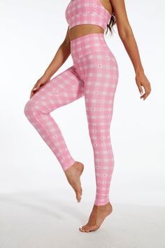 Pattern Description: Our Pink collection celebrates the strength of women and their limitless potential. The pink striped pattern, inspired by one of Barbie's outfits in the film, is enhanced with a unique shining star pattern, adding a lively and playful touch. Wearing this workout set will make you feel confident, vi Pink Checkered, Pink Collection, Jumpsuit Skirt, Workout Sets, Pink Stars, Shining Star, Flare Leggings, Star Pattern, Swim Accessories