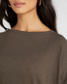 This gorgeous dolman sleeve top is as versatile as it is elevated. Relaxed fit with flattering long fitted cuffs. Wear it with a pair of trousers and statement earrings for an ensemble that will fit in just about anywhere! | Hacci Ribbed Long Dolman Sleeve Top for Women by W. from Wantable Chic Batwing Sleeve Tops For Loungewear, Elegant Oversized Top With Batwing Sleeves, Elegant Oversized Tops With Batwing Sleeve, Elegant Oversized Batwing Sleeve Top, Oversized Ribbed Top With Batwing Sleeves, Versatile Batwing Sleeve Tops For Layering, Versatile Batwing Sleeve Tops For Workwear, Oversized Ribbed Batwing Sleeve Top, Versatile Batwing Sleeve Workwear Tops