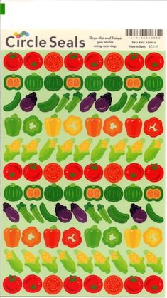 a sticker with many different types of fruits and vegetables on it's side