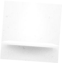 an empty white shelf is shown against a white background