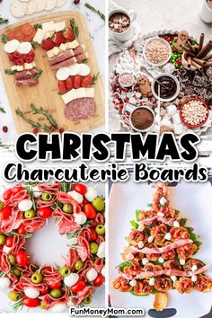 christmas charcuterie board collage with text overlay