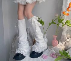 🌸❄️ White Lace Leg Warmers: Elegant and Versatile ❄️🌸 Elevate your legwear with our White Lace Leg Warmers. These elegant and versatile accessories add a touch of grace and warmth to your look. 🌼 Delicate Lace: These leg warmers feature delicate lace details that enhance their charm. The lace adds a touch of femininity and elegance to your outfit, perfect for those who appreciate subtle yet stylish details. (｡♥‿♥｡) 🧥 Versatile and Chic: White lace leg warmers are a versatile and chic choice. White Footless Legwear For Spring, White Footless Leg Warmers For Spring, Elegant White Winter Legwear, Elegant White Legwear For Winter, Feminine White Legwear For Spring, Elegant Knee-high Socks For Winter, Elegant Knee-high Socks For Fall, Elegant Stretch Knee-high Socks For Winter, Elegant White Legwear For Spring