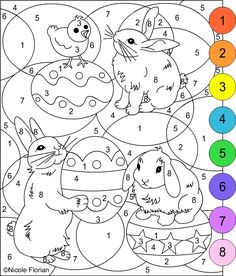 the color by number coloring page for children