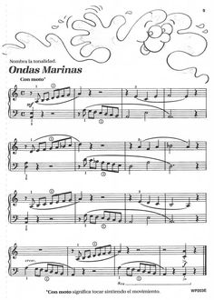 sheet music with the words odalas marinas written in black and white ink