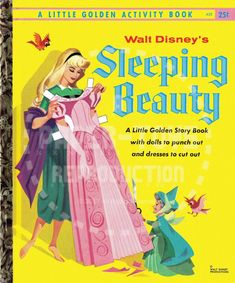 the book cover for walt's sleeping beauty, which features an image of a princess and