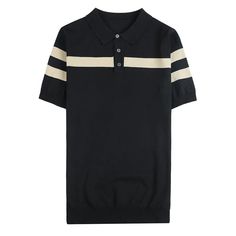 SPECIFICATIONS Style: England Style Applicable Scene: Daily Material: Polyester Sleeve Length(cm): Short Applicable Season: summer Decoration: NONE Pattern Type: Solid Feature: Anti-Pilling Gender: MEN Color Style: Solid Type: Slim Tops Type: Polos Classic Black Polo Collar Top, Casual Black Polo Collar Top, Black Cotton Crew Neck Polo Shirt, Fitted Black Polo Shirt With Crew Neck, Black Fitted Polo Shirt With Crew Neck, Long Sleeve Black Polo Shirt For Summer, Tshirt Business, Silk Knit, England Fashion