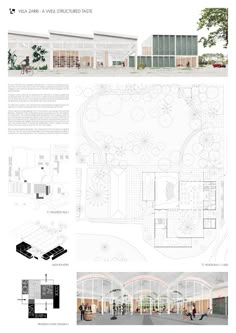 an architectural drawing shows the interior and exterior of a building