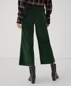 Women's Mountain View Classic Corduroy Wide Leg Pant 2XL. Super soft organic women's clearance Classic Corduroy Wide Leg Pant from Wear PACT. Fair Trade Factory. GOTS Certified Organic Cotton Wide Leg Crop Pants, Outdoor Pants, Wide Leg Cropped Pants, How To Hem Pants, Wide Leg Pant, Drawstring Pants, Cotton Pants, Mountain View, Cropped Pants