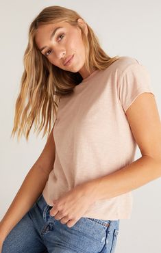 Your closet needs the Modern Slub Tee! This is a casual wardrobe base-layer essential made from our classic Cotton Slub Jersey fabric. This effortless top is meant to hit at the waistband of high rise styles and can be worn tucked or untucked. This tee is meant to fit closer on the body, so if you prefer a looser fit, we recommend sizing up. Z Supply Women's Modern Slub T-Shirt, Black, Extra Small, 100% Cotton Versatile Spring T-shirt For Casual Gatherings, Trendy Short Sleeve Top For Casual Gatherings, Effortless Spring Everyday T-shirt, Summer Effortless Soft-washed T-shirt, Trendy Soft-washed Top For Everyday, Trendy Soft-washed T-shirt For Casual Gatherings, Casual Soft-washed Short Sleeve Top, Casual Soft-washed Short Sleeve Top For Everyday, Summer Short Sleeve Top, Soft-washed For Everyday