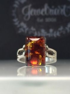 Amber Ring Unique Amber Ring. Modern Amber Ring. Artisan Amber Ring. Small Organic Amber Ring. Amber Statement Ring. Healing Amber Ring. Perfect Amber Lovers❤️ Gift. Stunning Artisan Prong Set Amber And Solid Sterling Silver Ring. This Beauty Measures 11mms and is set on a hand forged size 4 1/2 Jewellery Organizer, Healing Crystal Ring, Herkimer Diamond Ring, Irish Jewelry, Les Chakras, Amber Ring, Light Of Life, Ancient Cultures, Ancient Wisdom