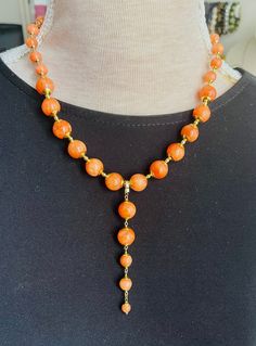 Welcome to my original designs which are all handmade. I prefer to use gemstones and natural stones. Thank you for visiting my shop!  This Women's necklace made from Real Orange Jade (6,8 ,12mm) .This necklace length-18inches+3 inches additional chain.All golden tone beads and clasp have 18 K Gold Plated.Brand New with tags. Women's Necklace, Necklace Length, Natural Stones, Necklace Etsy, Womens Necklaces, Necklace Lengths, Original Designs, Jade, 18k Gold