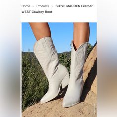 Steve Madden Western Boots Size 6.5 Sold As Is Used Color Off White Beautiful Western Boots Sold Out At Steve Madden Shoes Steve Madden, Steve Madden Shoes, Shoes Heels Boots, Western Boots, Shoes Women Heels, Steve Madden, Heeled Boots, Shoes Heels, Color White