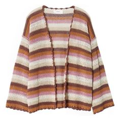 Xirena - Carsyn Crocheted Cotton Cardigan | Color: Sunset Crush | Small | Nwt 2 Size Small Available Size Info True To Size. Xs=0-2, S=4-6, M=8-10, L=12-14, Xl=16-18 (14w). Details & Care This Open-Front Cardigan Patterned In Contrasting Stripes Is Knit From Cotton Yarn And Finished With Scalloped Edging. Long Sleeves 100% Cotton Dry Clean Or Hand Wash, Dry Flat Imported Year Round Cardigan, Casual Casual Pink Open Knit Outerwear, Pink Open Knit Outerwear For Layering, Silver Cardigan, Balloon Sleeve Cardigan, Belted Cardigan, Beige Cardigan, Cardigan Pattern, Cotton Cardigan, Casual Sweaters