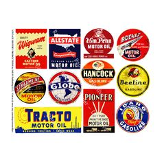 many different types of motor oil labels