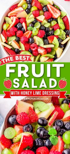 the best fruit salad with honey lime dressing