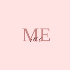 the word me on a pink background